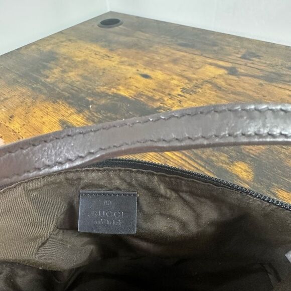 Gucci GG Monogram Brown Canvas Boat Pochette Bag Vintage - Picture 8 of 16